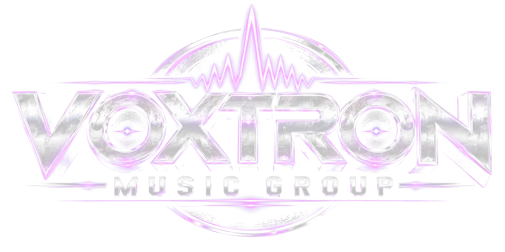Recoding App Logos Voxtron Music Group — Sound is Power. We Amplify Legacy.